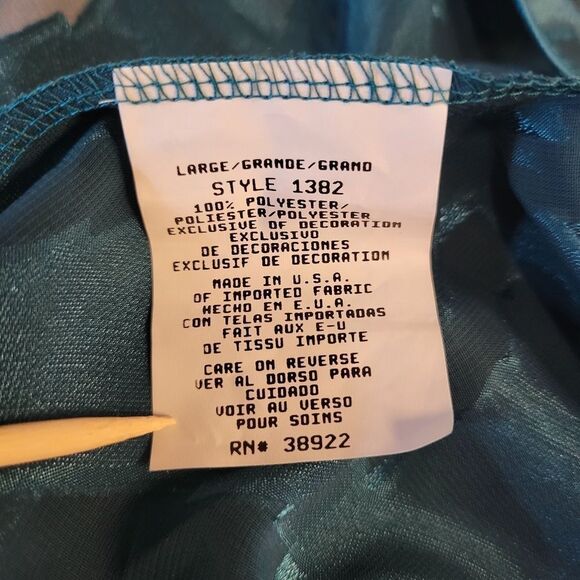 Intimate Moods Vintage Teal Sheer Floral Burnout Design Lace Trim Women's Large - Picture 9 of 12